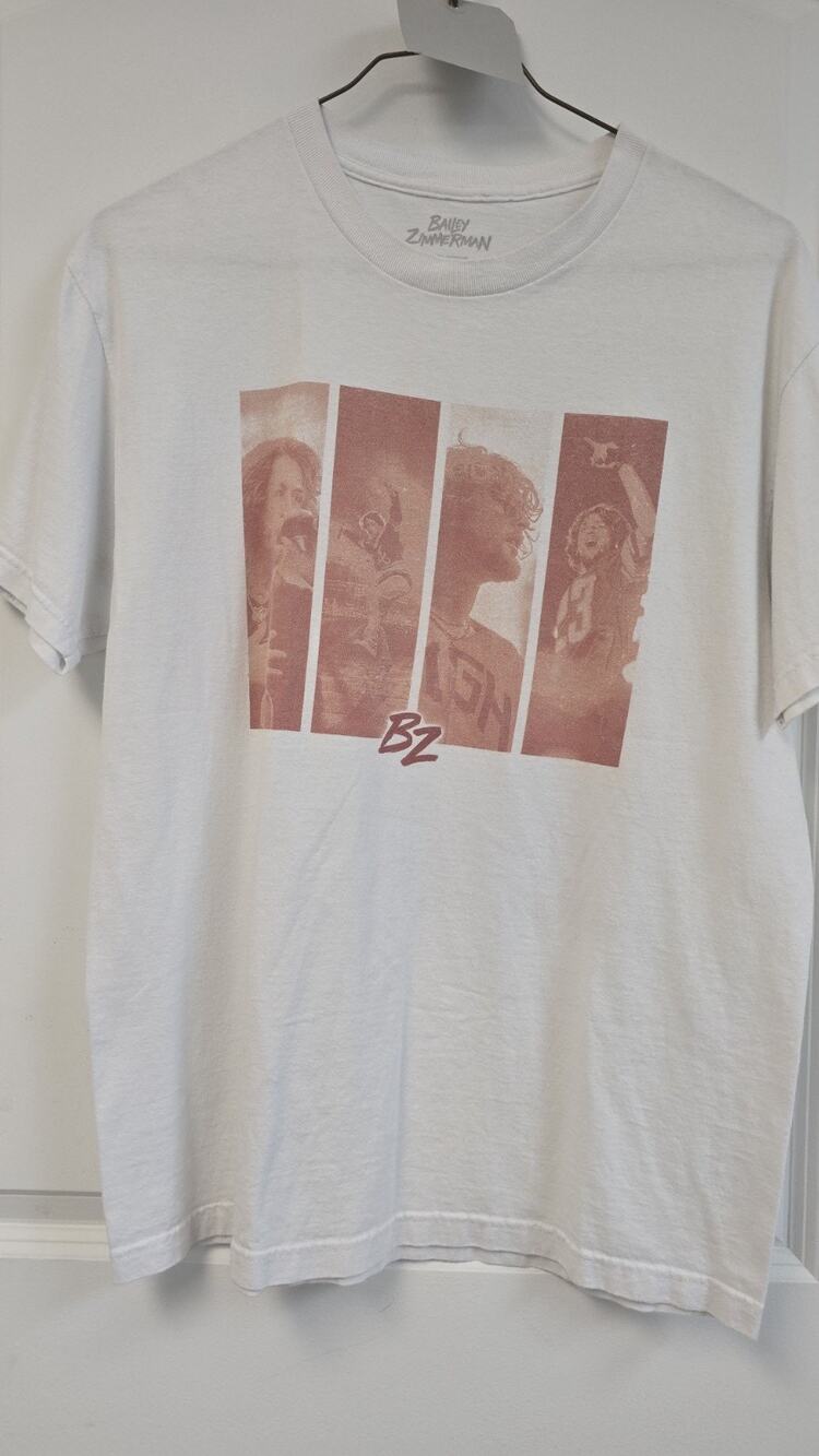 Jen8954 Bailey Zimmerman Religiously Tour T-Shirt, Size Large. White.